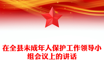 在全縣未成年人保護工作領導小組會議上的講話