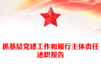 抓基層黨建工作和履行主體責任述職報告