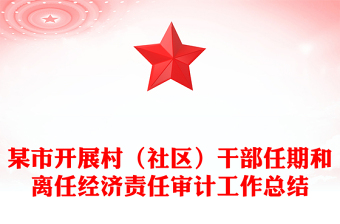 某市開(kāi)展村（社區(qū)）干部任期和離任經(jīng)濟(jì)責(zé)任審計(jì)工作總結(jié)