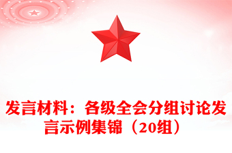 發(fā)言材料：各級全會分組討論發(fā)言示例集錦（20組）