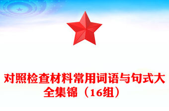 對照檢查材料常用詞語與句式大全集錦（16組）