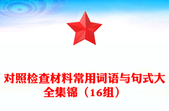 對照檢查材料常用詞語與句式大全集錦（16組）