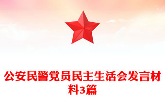 公安民警黨員民主生活會發言材料3篇