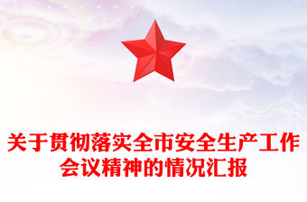 關于貫徹落實全市安全生產工作會議精神的情況匯報