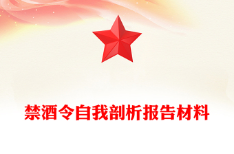 禁酒令自我剖析報(bào)告材料