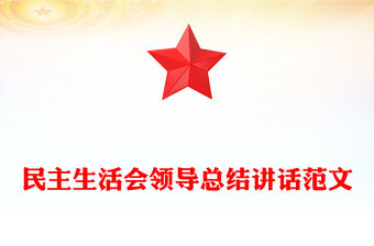 民主生活會領導總結講話范文