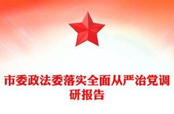 市委政法委落實(shí)全面從嚴(yán)治黨調(diào)研報(bào)告