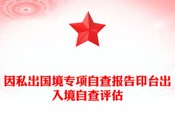 因私出國境專項自查報告印臺出入境自查評估