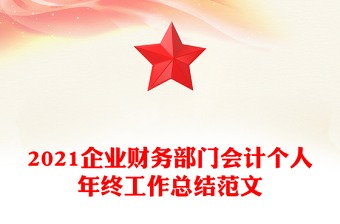 2021企業(yè)財(cái)務(wù)部門會計(jì)個人年終工作總結(jié)范文
