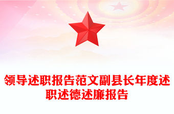 領導述職報告范文副縣長年度述職述德述廉報告