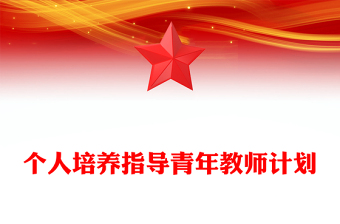個(gè)人培養(yǎng)指導(dǎo)青年教師計(jì)劃