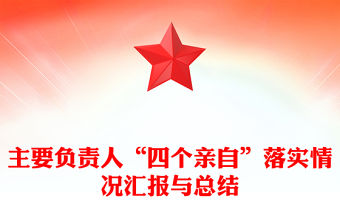 主要負(fù)責(zé)人“四個(gè)親自”落實(shí)情況匯報(bào)與總結(jié)