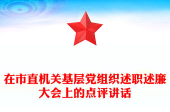 在市直機(jī)關(guān)基層黨組織述職述廉大會(huì)上的點(diǎn)評(píng)講話(huà)