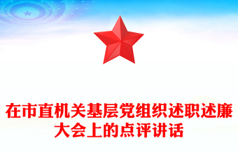 在市直機(jī)關(guān)基層黨組織述職述廉大會(huì)上的點(diǎn)評(píng)講話