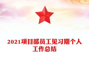 2021項目部員工見習(xí)期個人工作總結(jié)