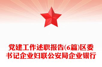 黨建工作述職報告(6篇)區(qū)委書記企業(yè)婦聯(lián)公安局企業(yè)銀行