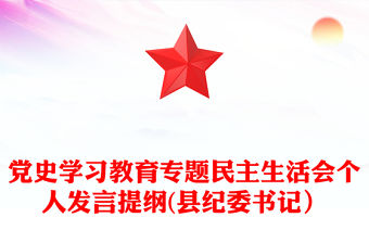 黨史學習教育專題民主生活會個人發言提綱(縣紀委書記）