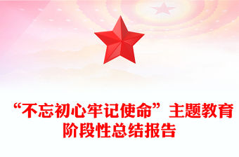“不忘初心牢記使命”主題教育階段性總結報告