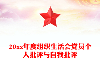 20xx年度組織生活會黨員個人批評與自我批評