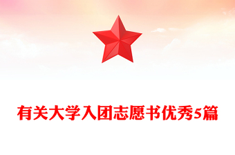 有關(guān)大學(xué)入團(tuán)志愿書(shū)優(yōu)秀5篇