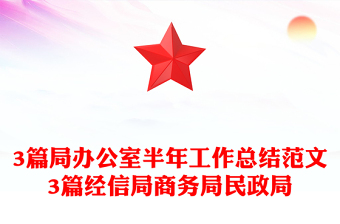 3篇局辦公室半年工作總結(jié)范文3篇經(jīng)信局商務(wù)局民政局