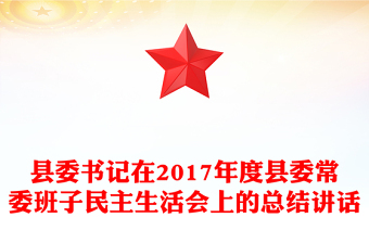 縣委書(shū)記在2017年度縣委常委班子民主生活會(huì)上的總結(jié)講話