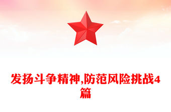 發揚斗爭精神,防范風險挑戰4篇