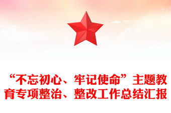 “不忘初心、牢記使命”主題教育專項(xiàng)整治、整改工作總結(jié)匯報(bào)