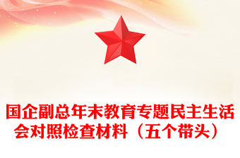 國(guó)企副總年末教育專題民主生活會(huì)對(duì)照檢查材料（五個(gè)帶頭）