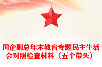 國企副總年末教育專題民主生活會對照檢查材料（五個帶頭）