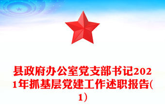 縣政府辦公室黨支部書記2021年抓基層黨建工作述職報告(1)