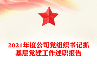 2021年度公司黨組織書記抓基層黨建工作述職報(bào)告