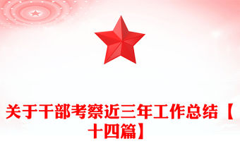 關于干部考察近三年工作總結【十四篇】