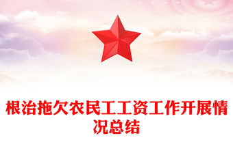 根治拖欠農民工工資工作開展情況總結