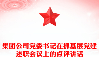 集團公司黨委書記在抓基層黨建述職會議上的點評講話