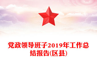 黨政領(lǐng)導(dǎo)班子2019年工作總結(jié)報告(區(qū)縣)