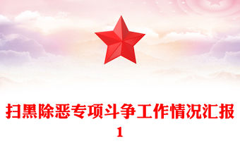 掃黑除惡專項斗爭工作情況匯報1