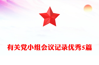 有關(guān)黨小組會(huì)議記錄優(yōu)秀5篇