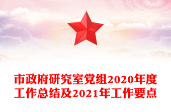 市政府研究室黨組2020年度工作總結(jié)及2021年工作要點(diǎn)