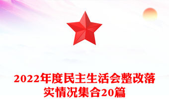 2022年度民主生活會整改落實情況集合20篇