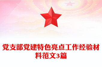 黨支部黨建特色亮點(diǎn)工作經(jīng)驗(yàn)材料范文3篇