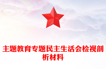 主題教育專題民主生活會檢視剖析材料