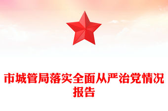 市城管局落實全面從嚴治黨情況報告