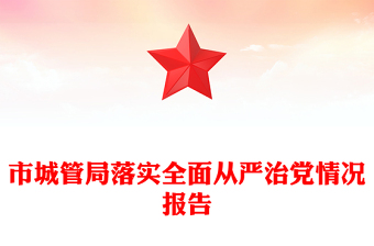 市城管局落實全面從嚴治黨情況報告