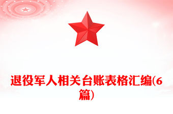 退役軍人相關(guān)臺賬表格匯編(6篇)