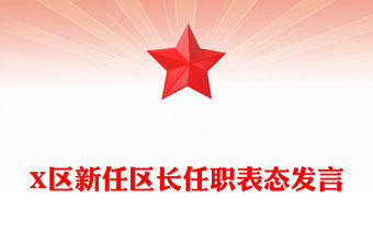 X區新任區長任職表態發言