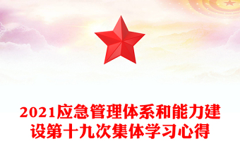 2021應(yīng)急管理體系和能力建設(shè)第十九次集體學習心得