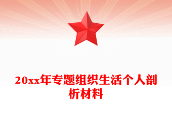 20xx年專題組織生活個人剖析材料