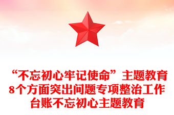 “不忘初心牢記使命”主題教育8個方面突出問題專項整治工作臺賬不忘初心主題教育