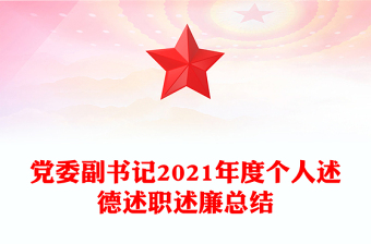黨委副書記2021年度個人述德述職述廉總結(jié)
